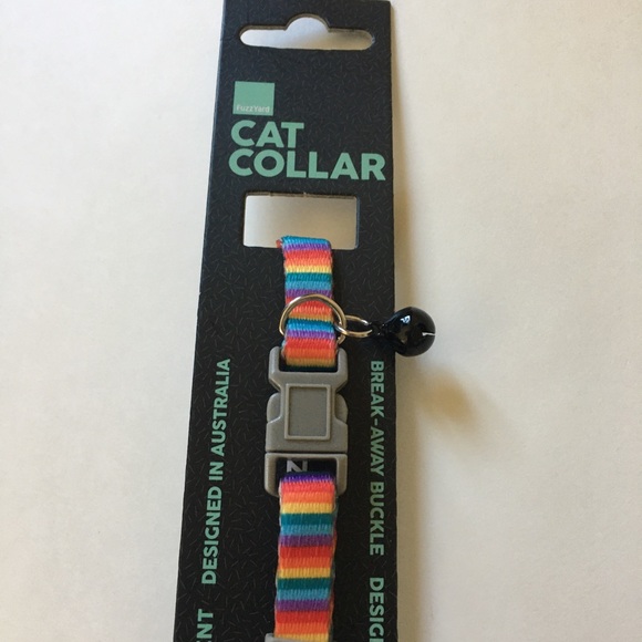 NEW Cat Collar with Bell Multicolor Stripes | FuzzYard - Picture 6 of 6